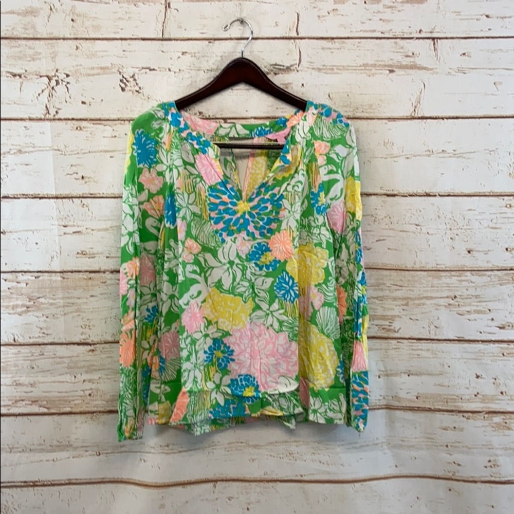 Lilly Pulitzer Floral Beach Summer Blouse‎